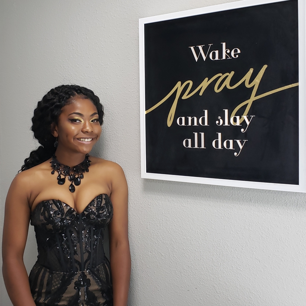 Elegant Black and Tan Dress